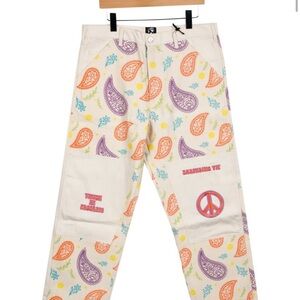 Earthling Vip Hippie Carpenter Pants Cream
With  Peace Sign  NEW WITHOUT TAGS